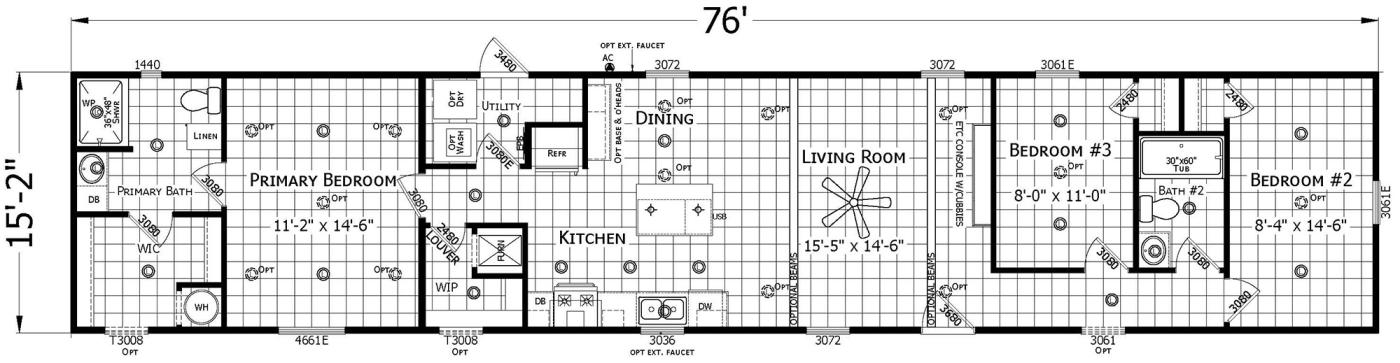 The Nora single wide mobile home at Henderson Homes in TX