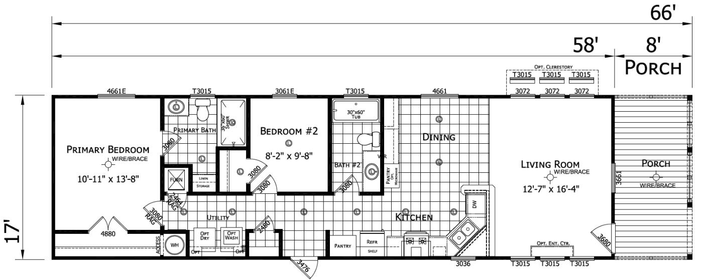 The Agatha 2 bedroom 2 bath mobile home