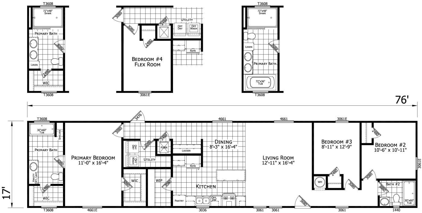 The Callie 3 bedroom 2 bath mobile home