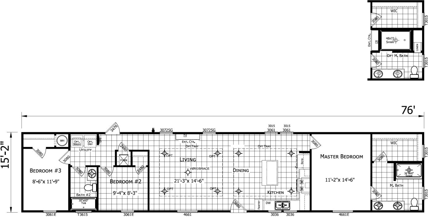 The Kaylee 3 bedroom 2 bath mobile home