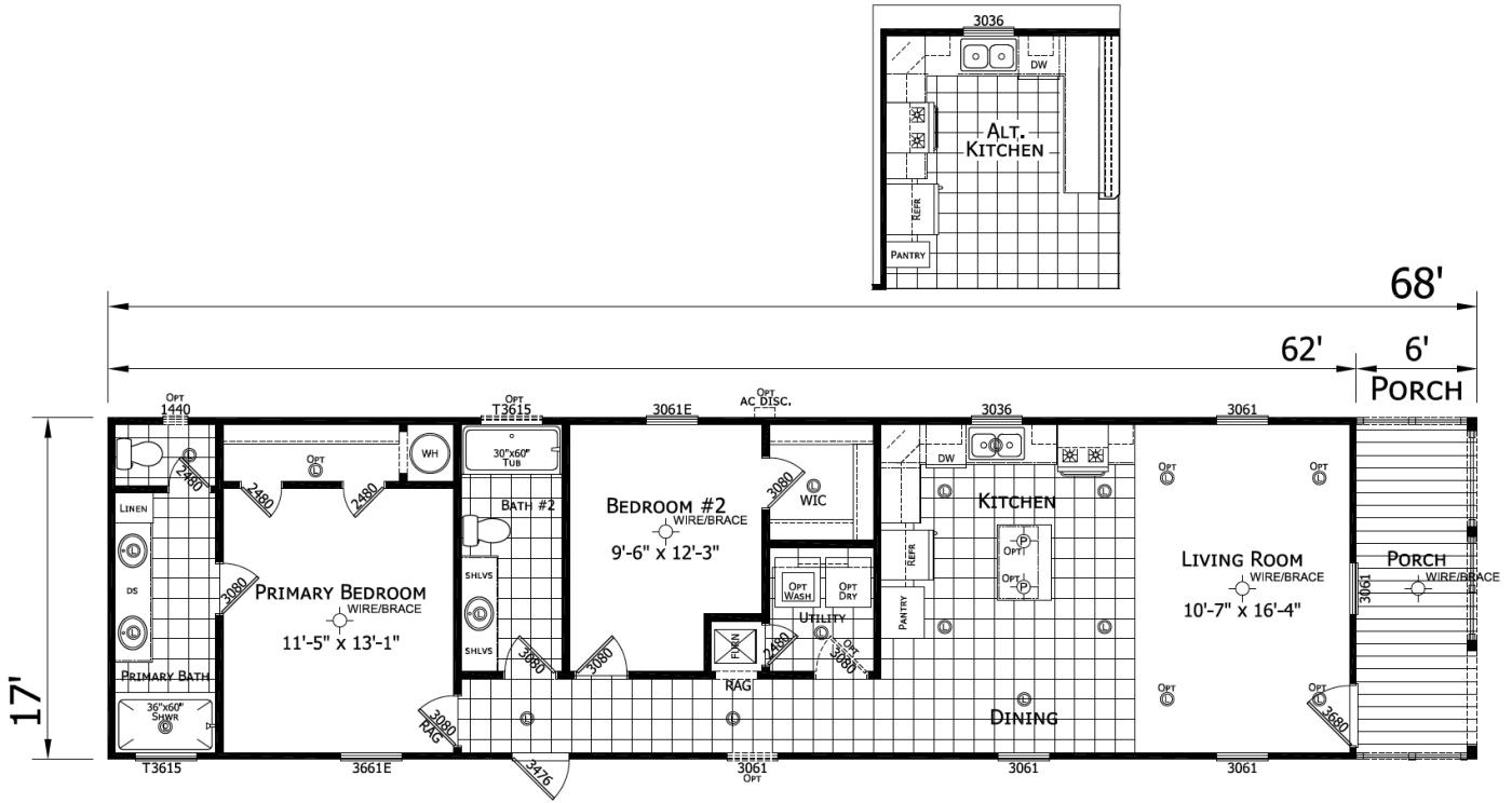 The Beau 2 bedroom 2 bath mobile home