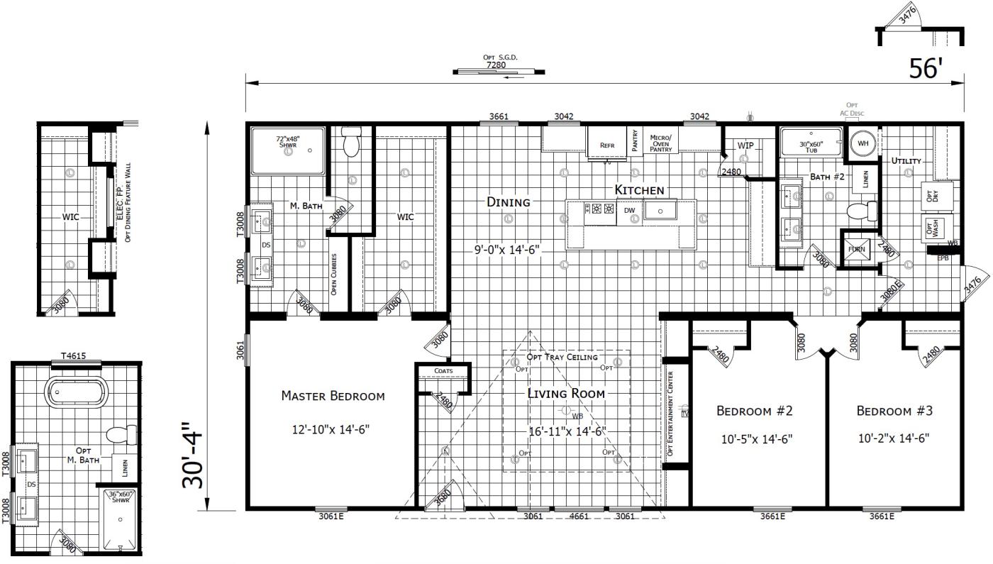 The Ian 3 bedroom 2 bath modular home