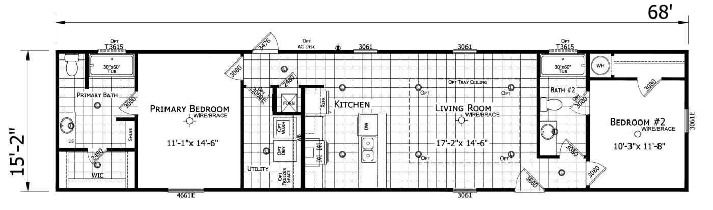 The Nicole 2 bedroom 2 bath mobile home