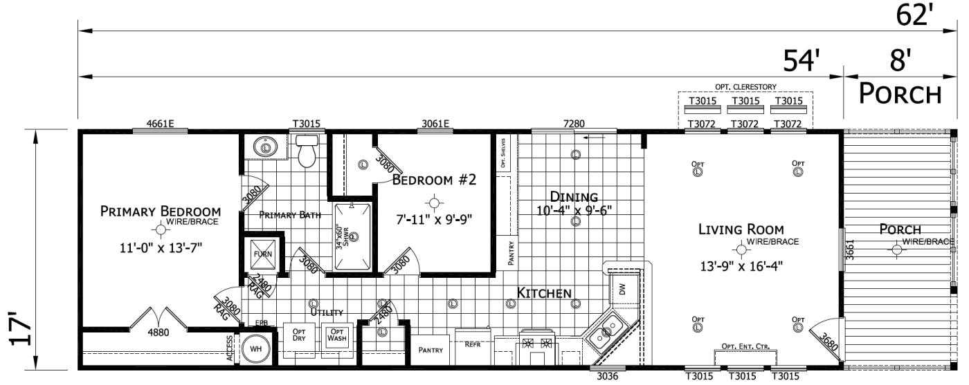 The Pace 2 bedroom 1 bath mobile home