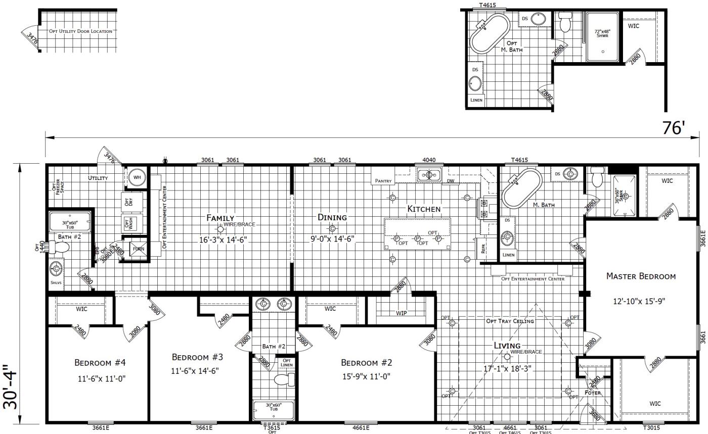 The Sarah 4 bedroom 3 bath manufactured Home
