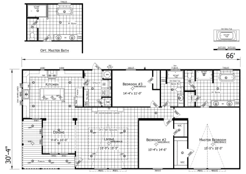 The Mandie 3 bedroom 2 bath modular home