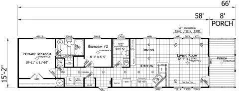 The Emmy 2 bedroom 2 bath mobile home