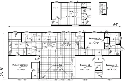 The Georgia 4 bedroom 2 bath modular home