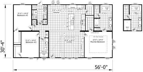 The Josie 3 bedroom 2 bath modular home