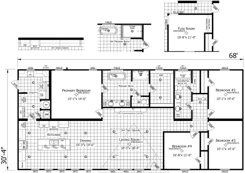 The Nellie 4 bedroom 2 bath modular home