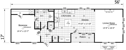 The Sarita 1 bedroom 1 bath mobile home