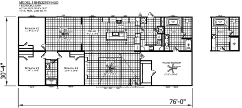 The Shavonne 4 bedroom 2 bath manufactured home
